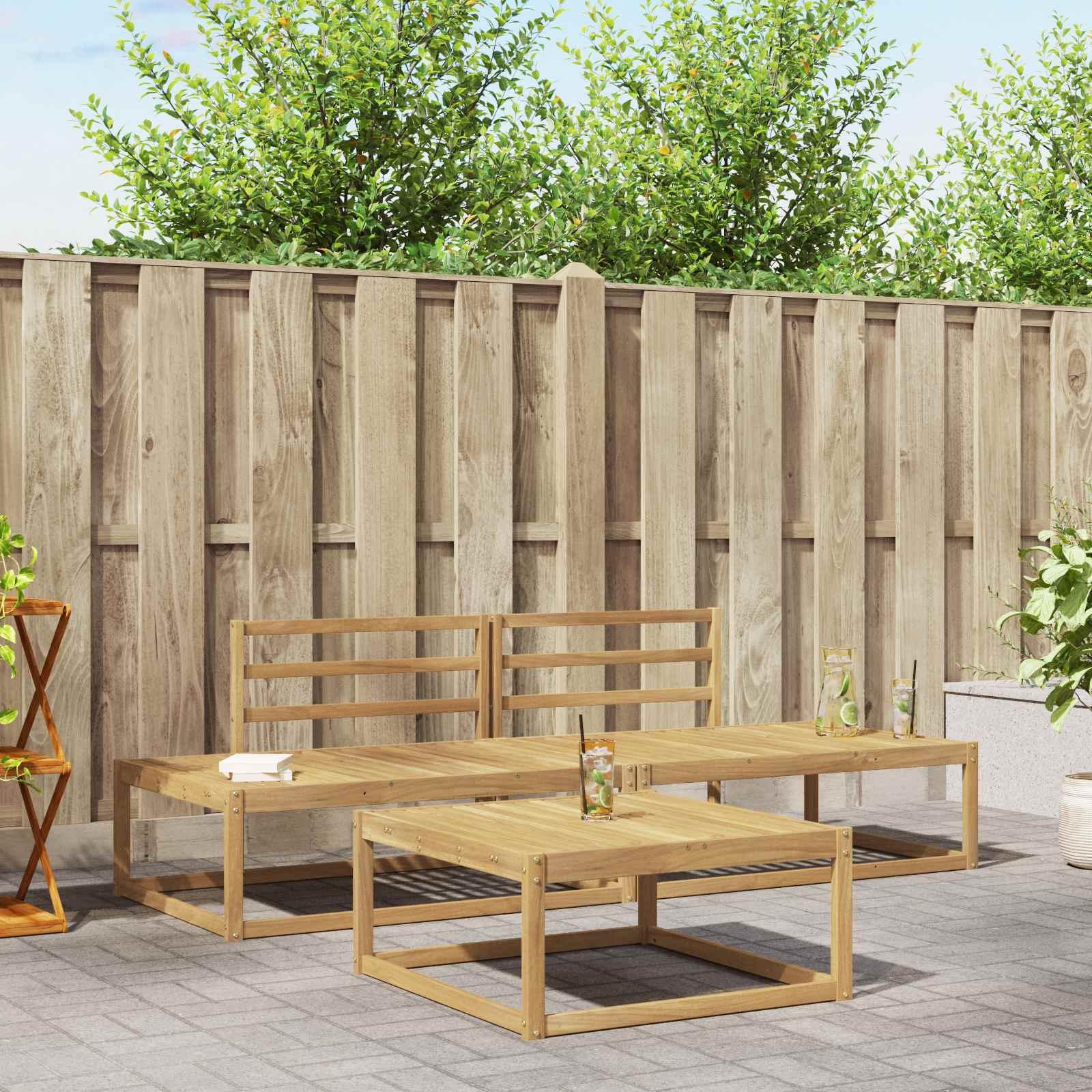 Udendørs sofagruppe Hvid 79 x 79 x 37 cm Massivt Akacietræ