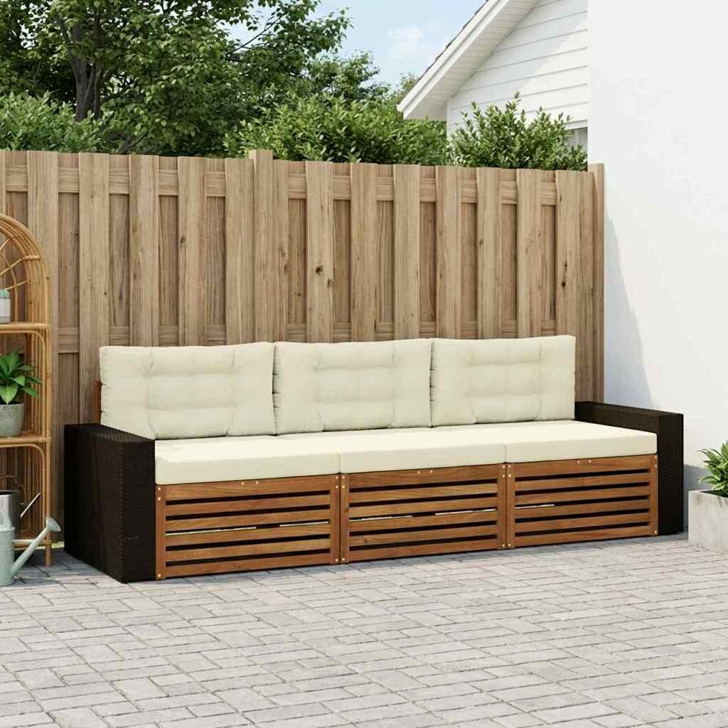 UdendÃ¸rs sofagruppe med pude 3 stk Naturlig og FlÃ¸de Polyester