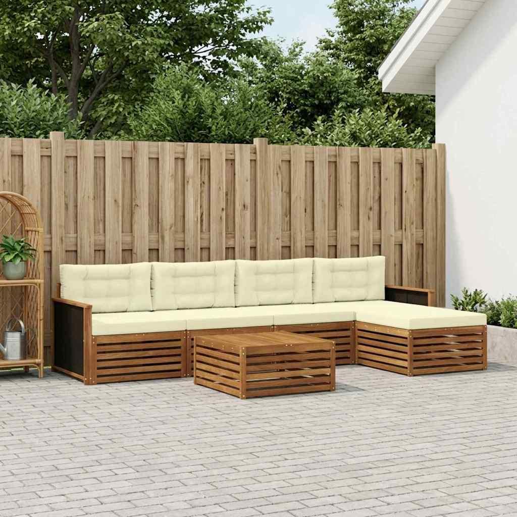 Udendørs sofagruppe 6 stk Naturlig og Fløde 79 x 79 x 37 cm