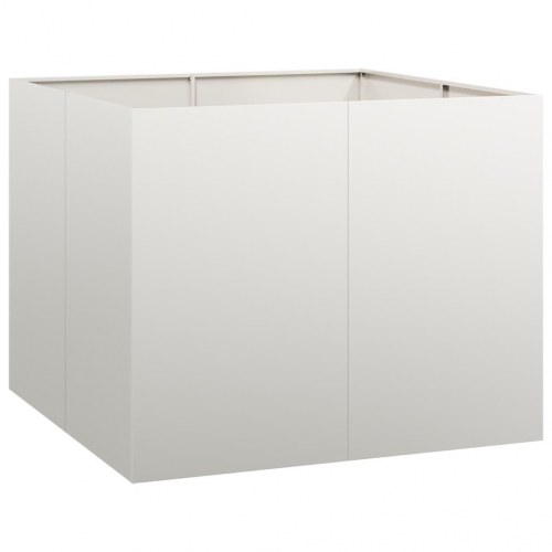 Plantekasse i rustfrit stål 100 x 100 x 80 cm - stor firkantet højbed/krukke