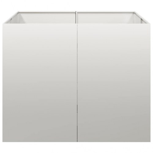 Plantekasse i rustfrit stål 100 x 100 x 80 cm - stor firkantet højbed/krukke