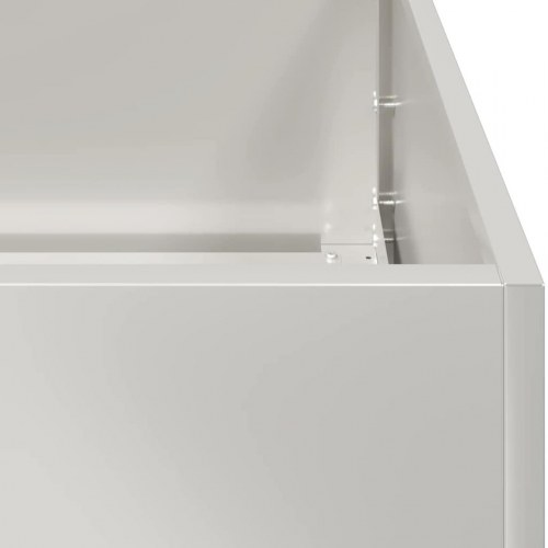 Plantekasse i rustfrit stål 100 x 100 x 80 cm - stor firkantet højbed/krukke