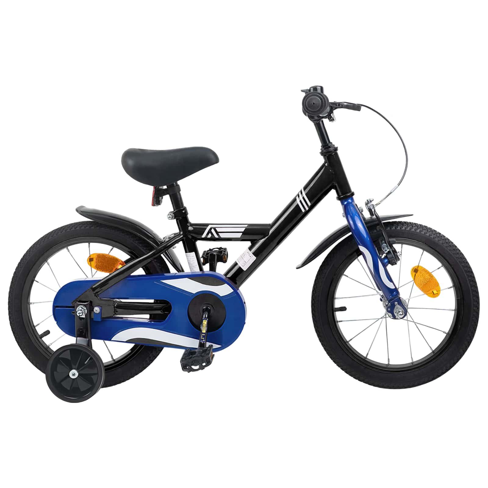 vidaXL Børnecykel 14 tommer anbefalet til 3-5 år gammel Sort