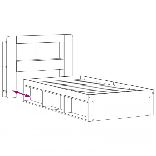 Sengestel med opbevaring - sort 90 x 190 cm