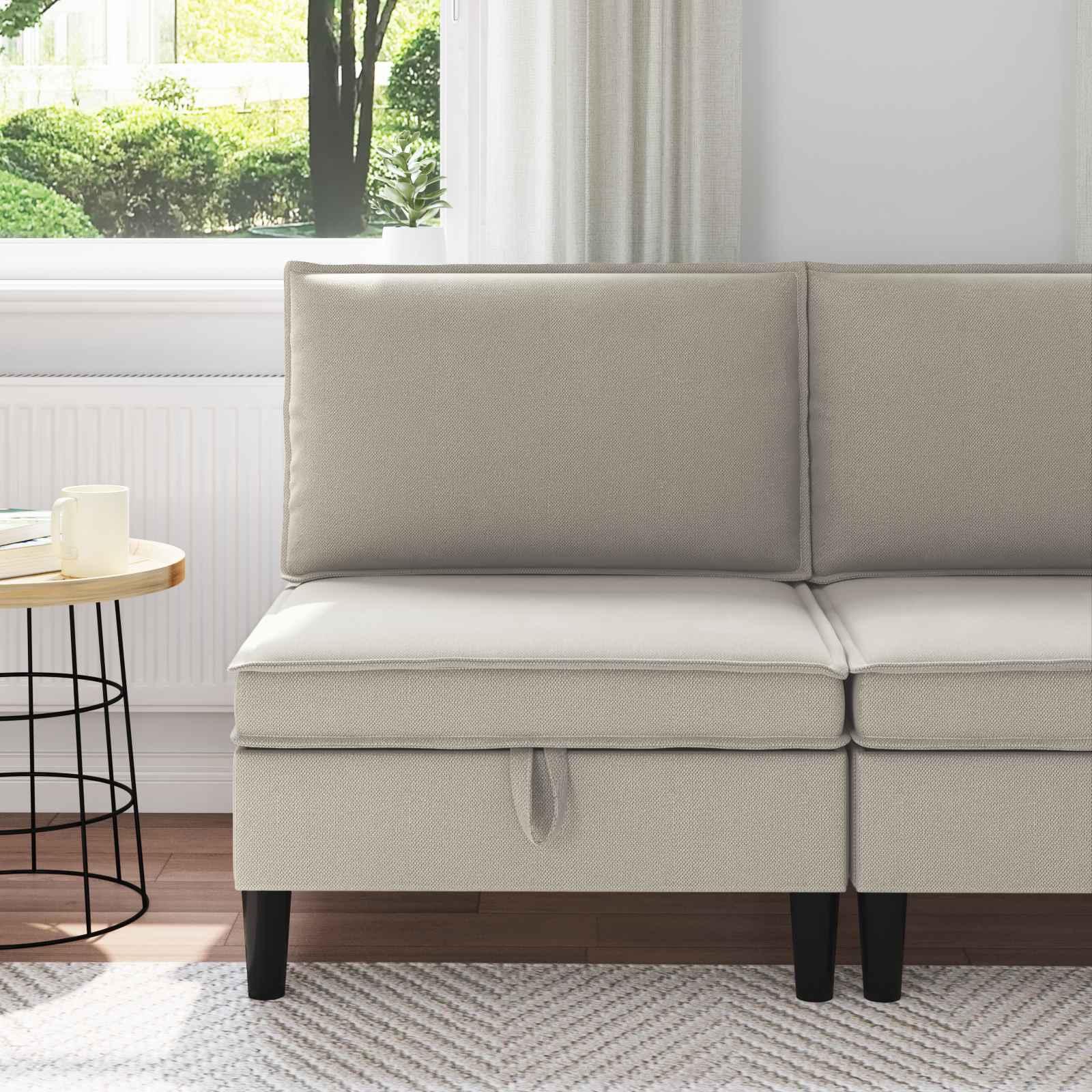 Mellem Sofa med Opbevaring Havregryn Fløjl