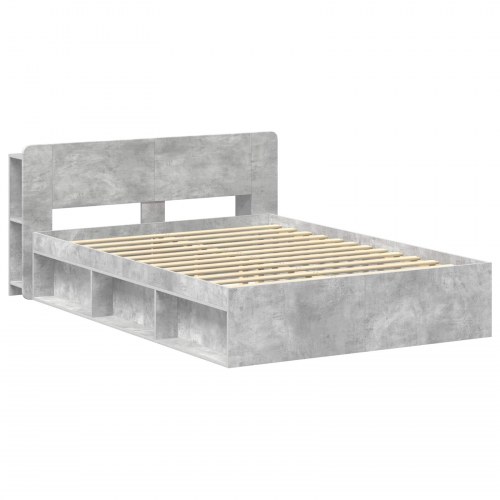 Sengestel med opbevaring 140 x 190 cm - betongrå