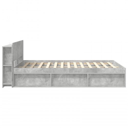 Sengestel med opbevaring 140 x 190 cm - betongrå