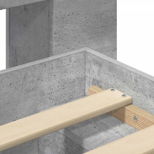 Sengestel med opbevaring 140 x 190 cm - betongrå