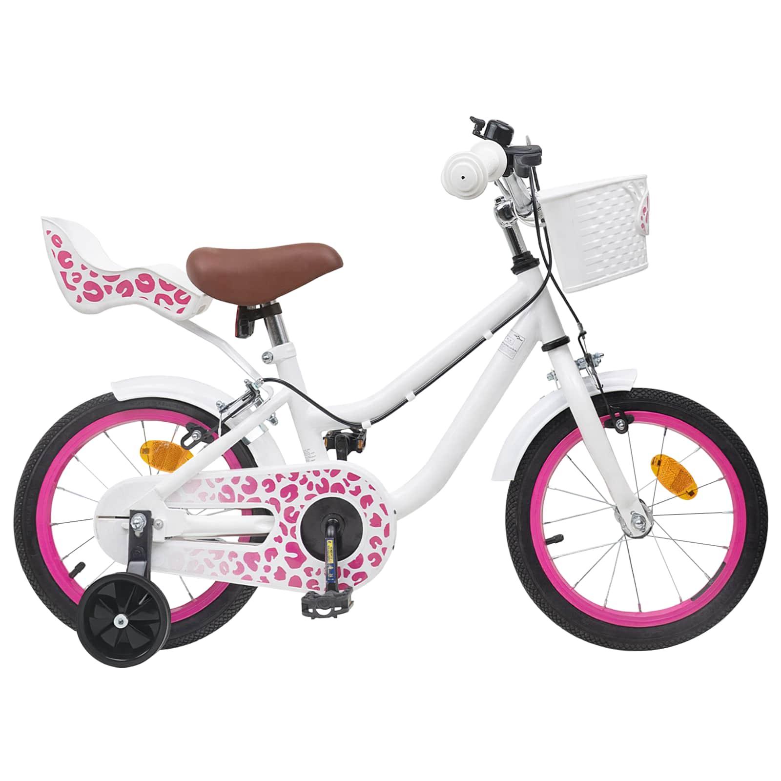 Børnecykel Med Trænehjul 16 tommer til 4-6 år gamle Hvid