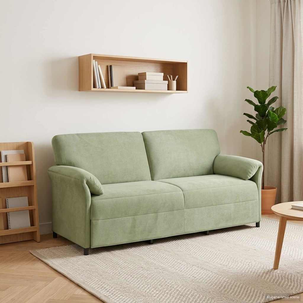 3-personers sofa i fløjl - lys grøn, 198 × 83 × 95 cm