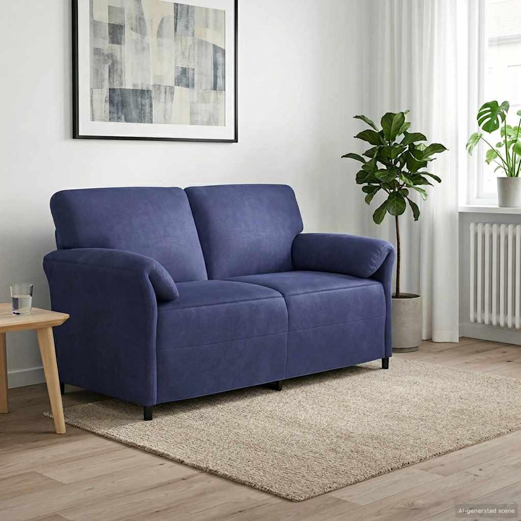 2-personers sofa Politi blå 158 x 83 x 95 cm Fløjl
