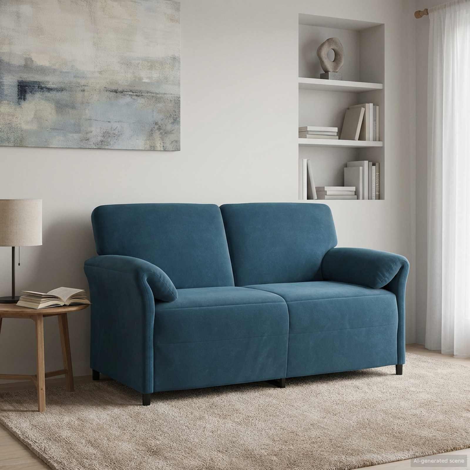 2-personers sofa Blå 158 x 83 x 95 cm Fløjl