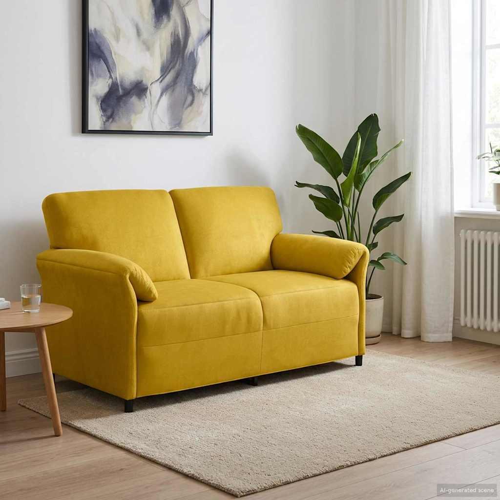 2-personers sofa Gul 158 x 83 x 95 cm Fløjl