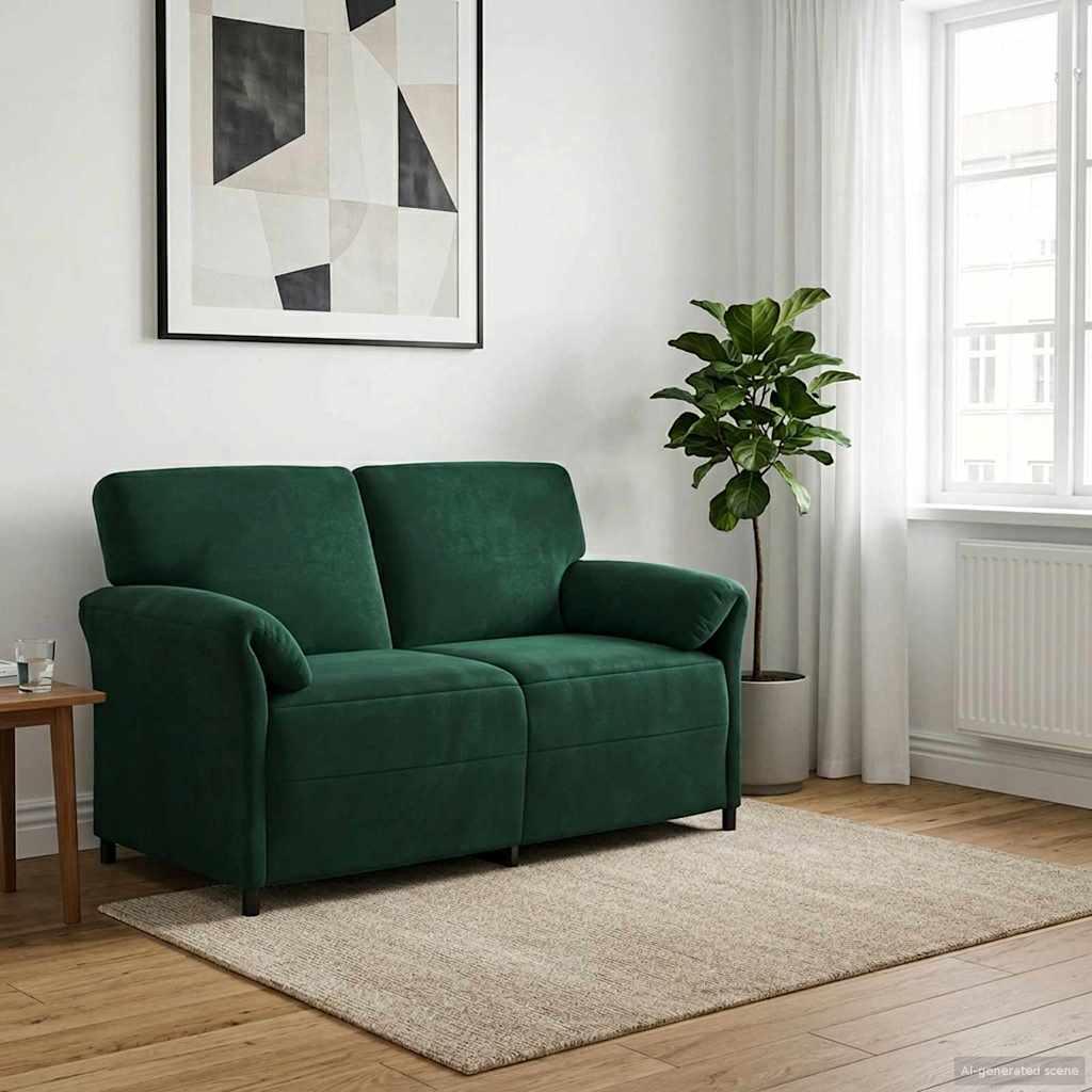 2-personers sofa Mørkegrøn 158 x 83 x 95 cm Fløjl