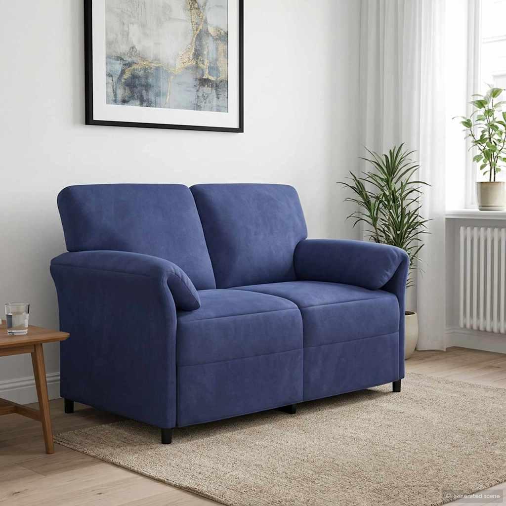 2-personers sofa Politi blå 138 x 83 x 95 cm Fløjl