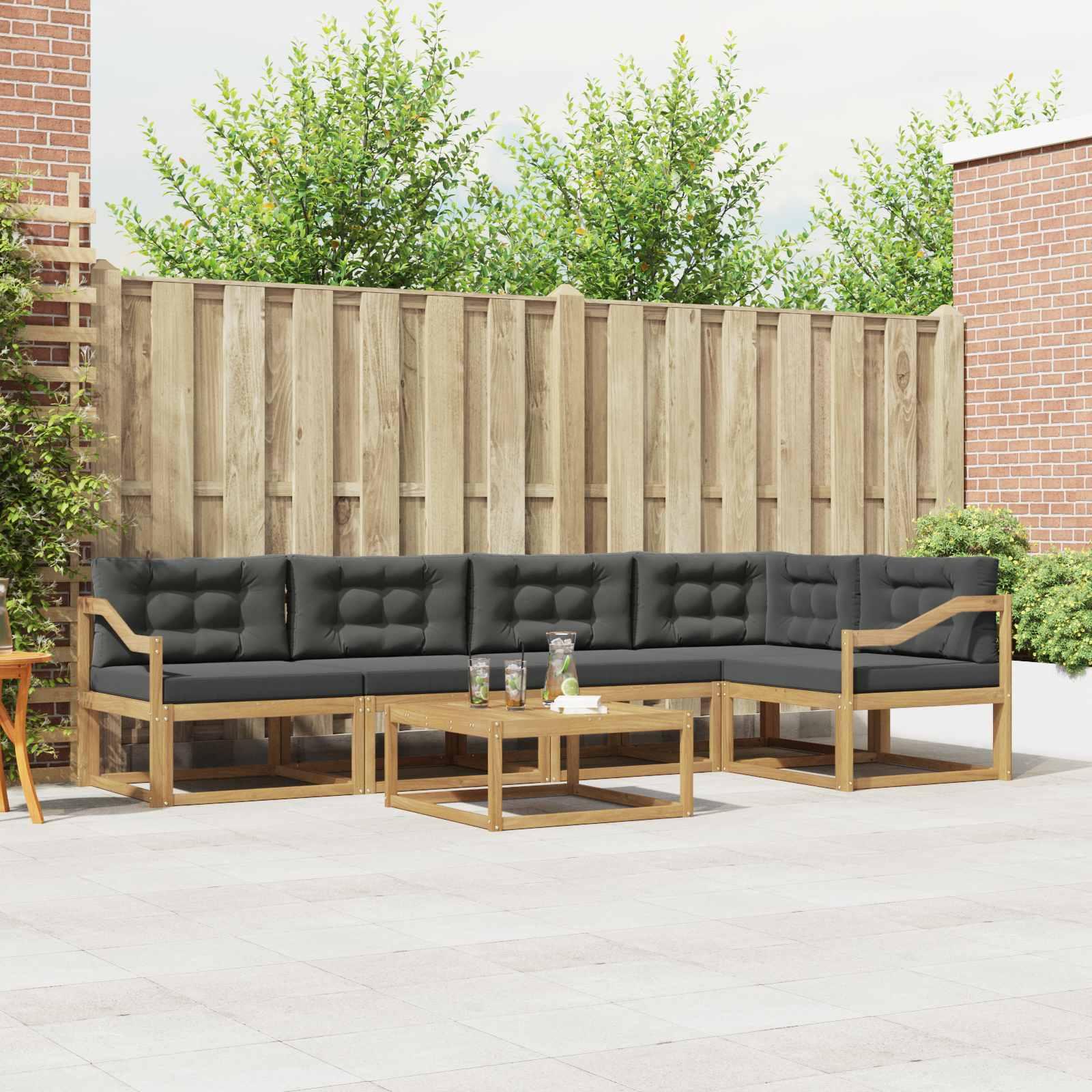 Udendørs sofagruppe 6 stk Hvid og antracit 79 x 79 x 37 cm