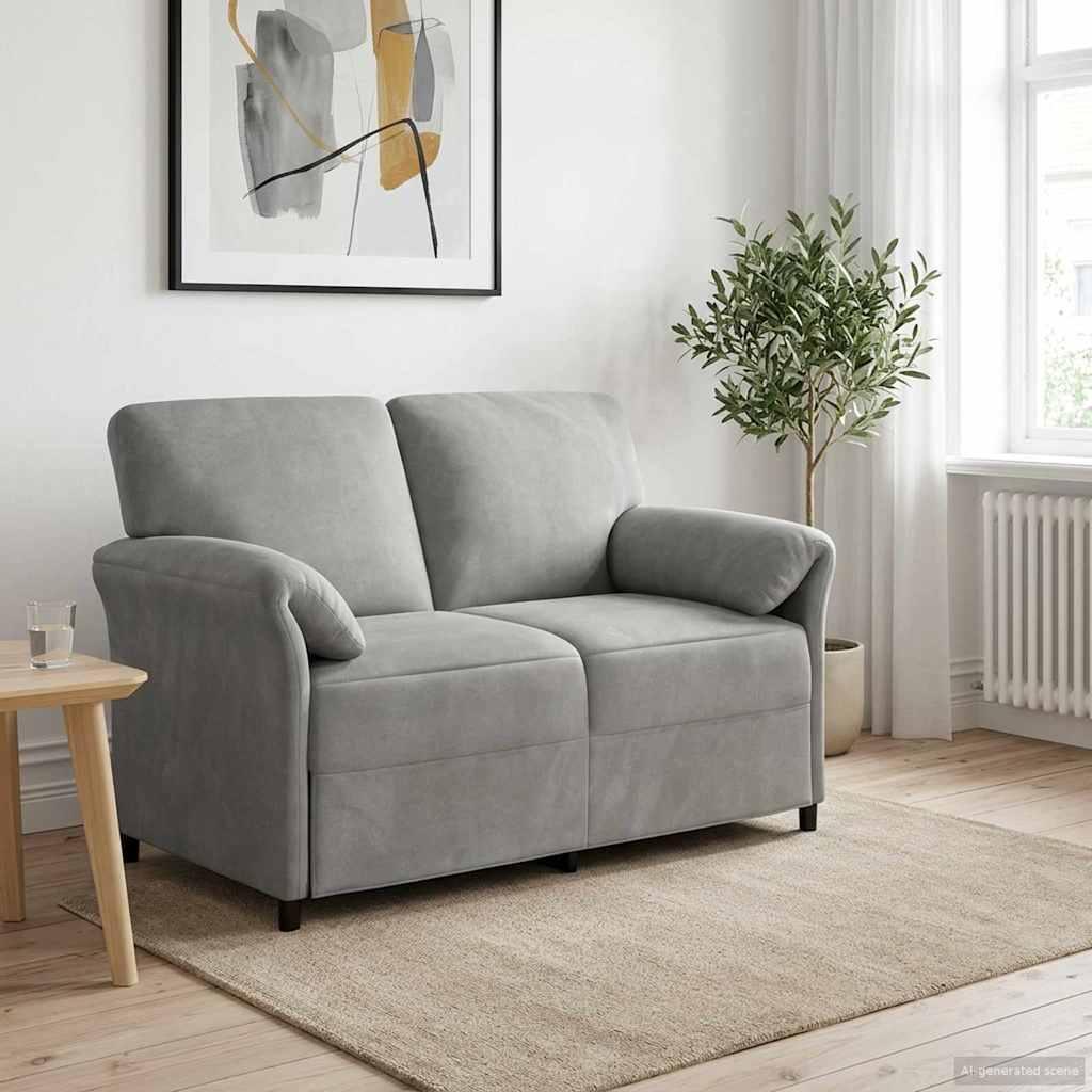 2-personers sofa Lysegrå 138 x 83 x 95 cm Fløjl