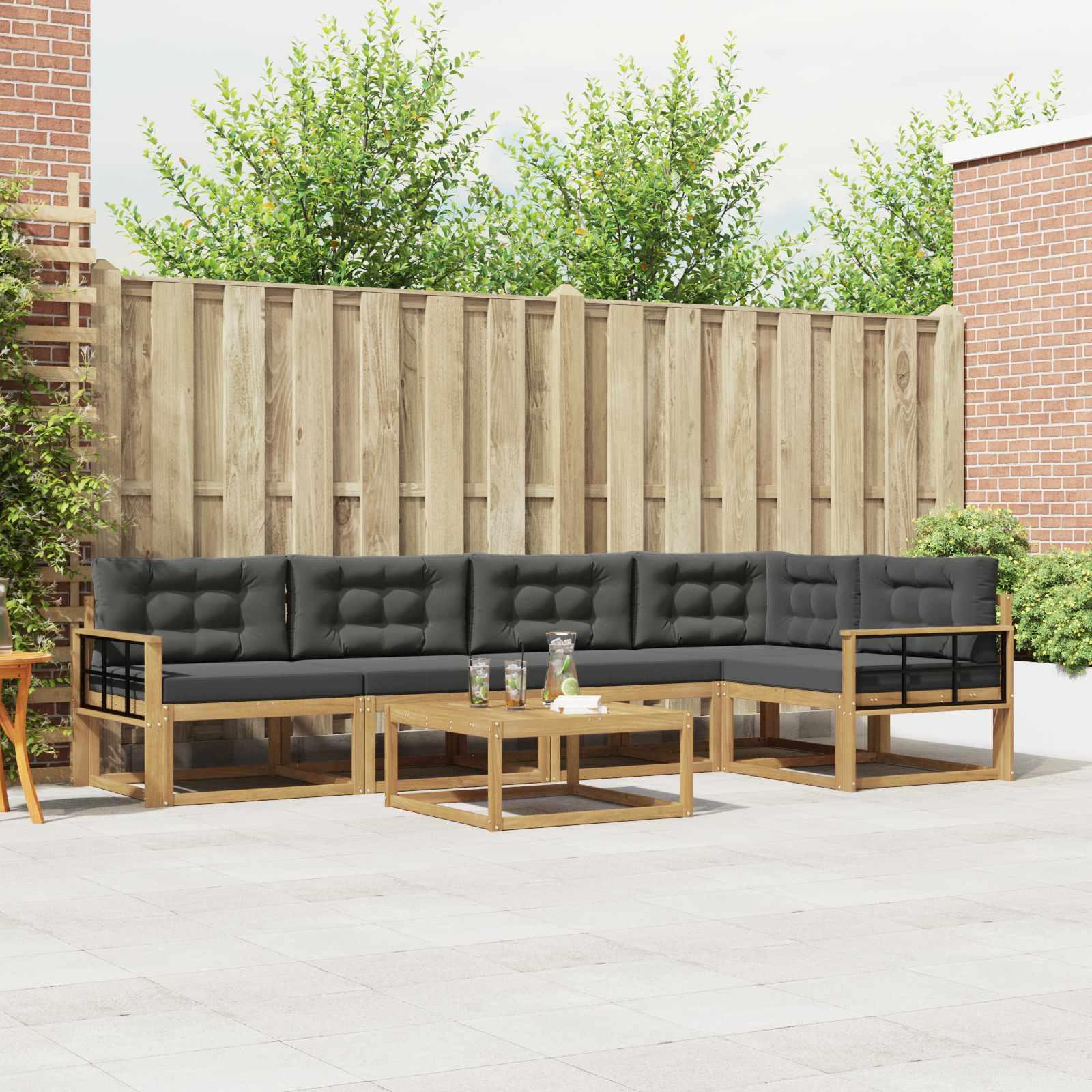 Udendørs sofagruppe 6 stk Hvid og antracit 79 x 79 x 37 cm