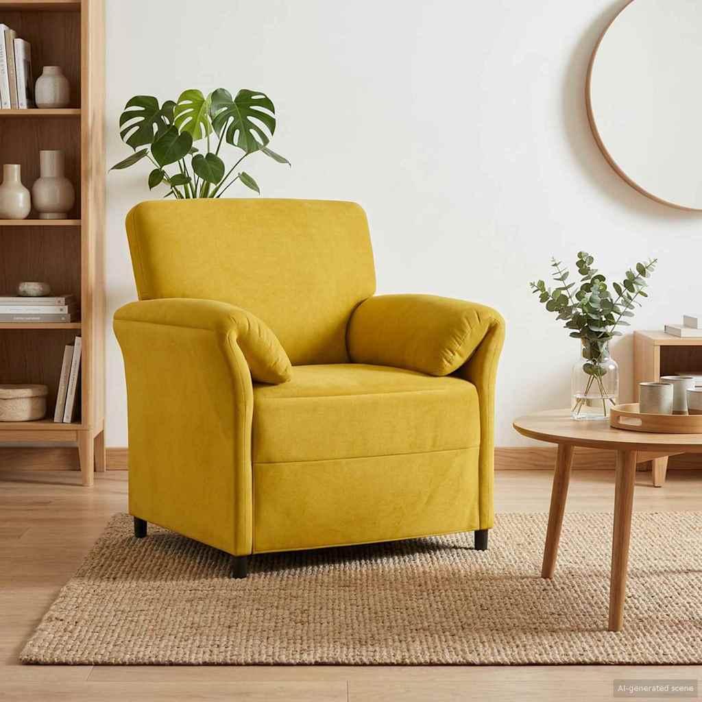 1-personers sofa Gul 88 x 83 x 95 cm Fløjl