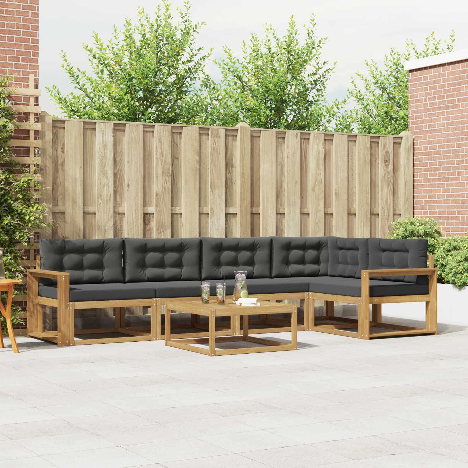 Udendørs sofagruppe 6 stk Hvid og antracit 79 x 79 x 37 cm