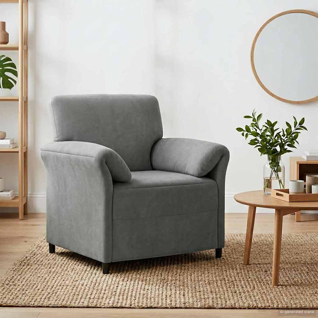 1-personers sofa i fløjl - mørkegrå, 88 × 83 × 95 cm