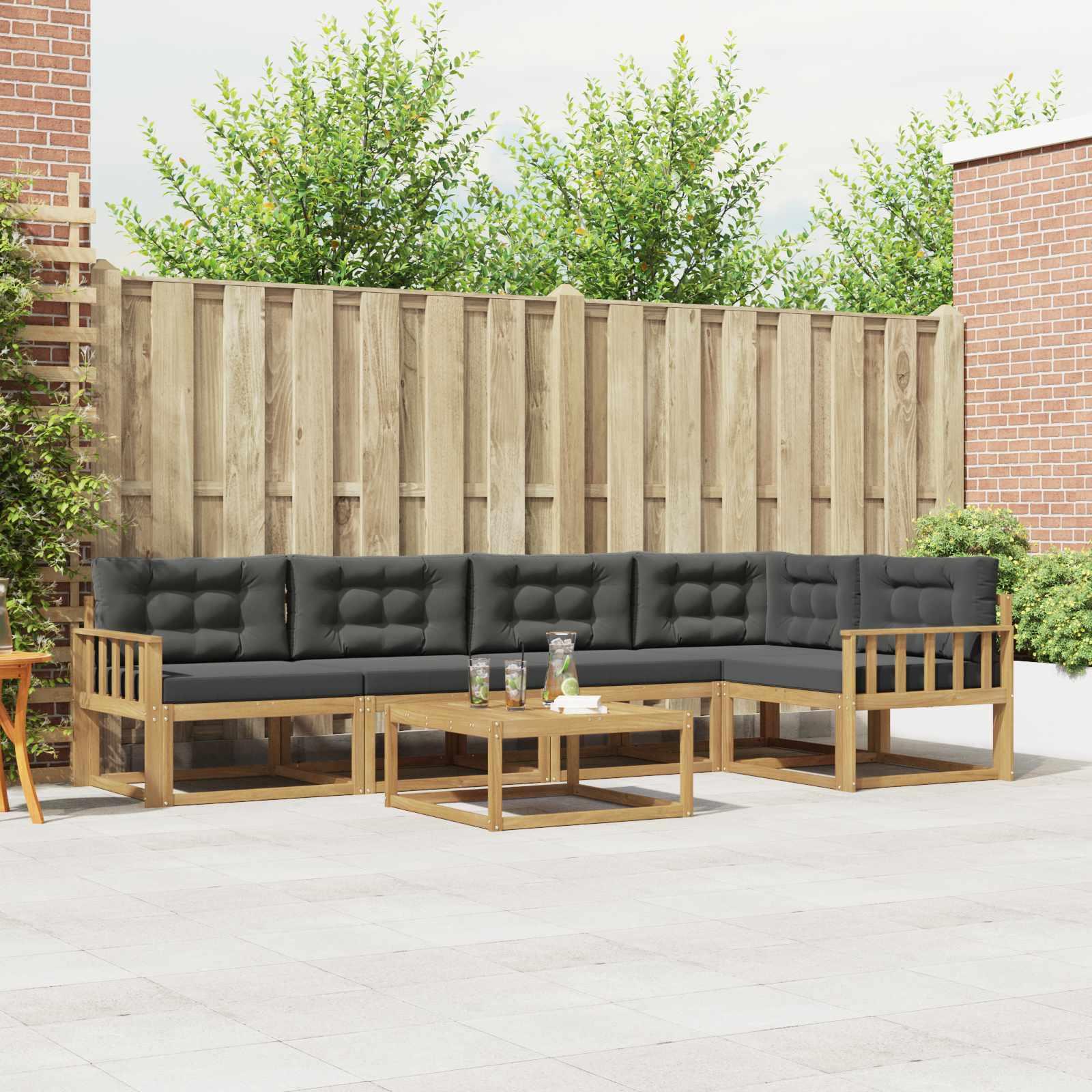 Udendørs sofagruppe 6 stk Hvid og antracit 79 x 79 x 37 cm
