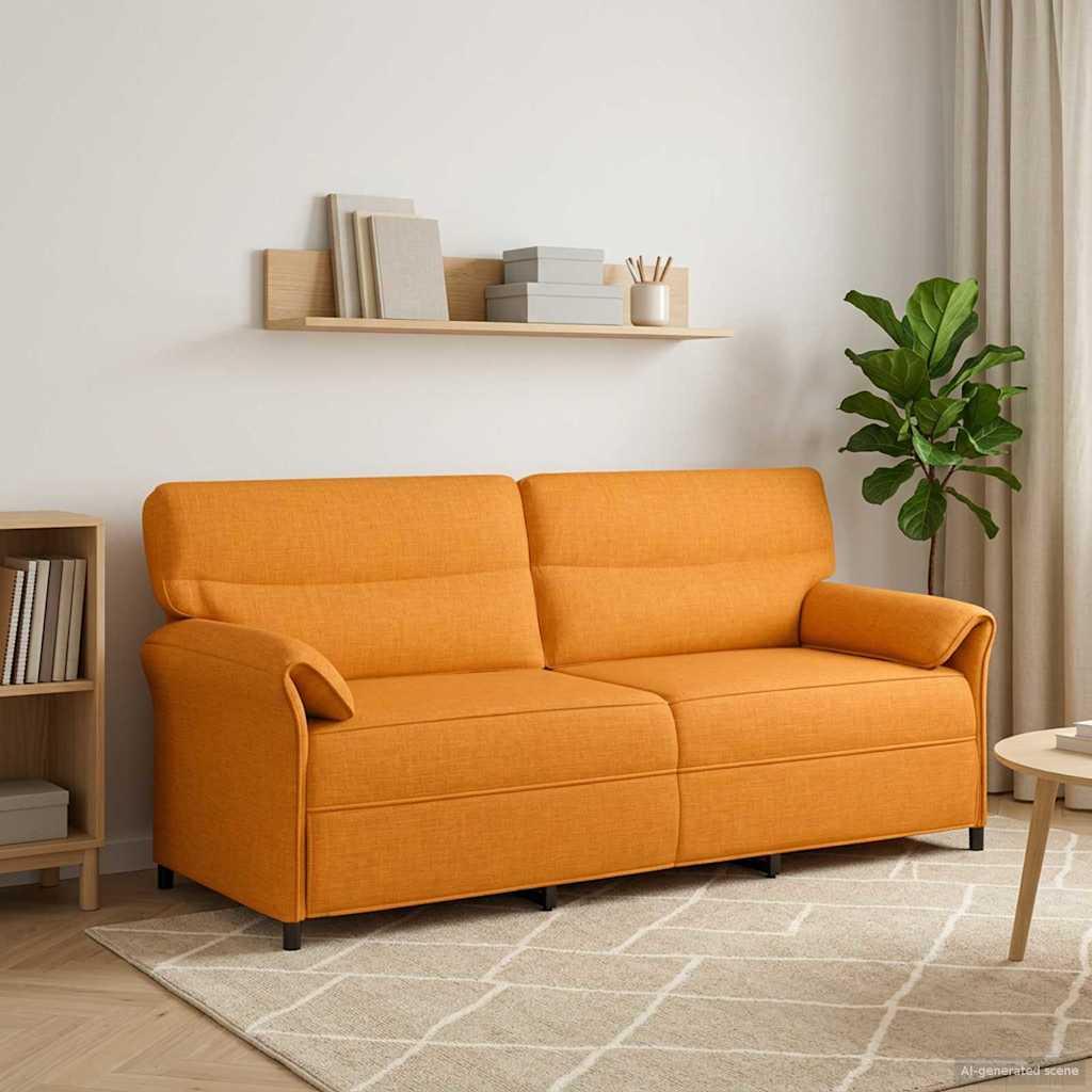 Sofa 100% Polyester Metalramme Mdf, Krydsfinér - Mørkegul / 3-personers (180 cm)
