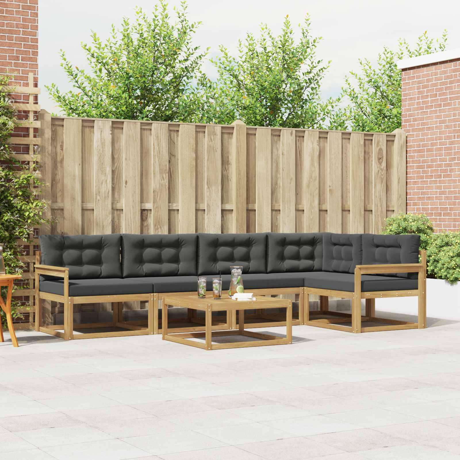 Udendørs sofagruppe 6 stk Hvid og antracit 79 x 79 x 37 cm