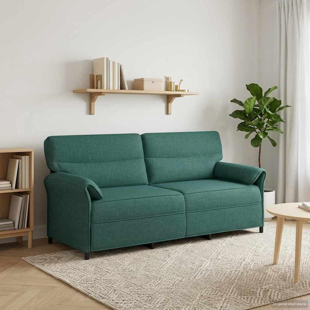Sofa 100% Polyester Metalramme Mdf, Krydsfinér - Mørkegrøn / 3-personers (180 cm)