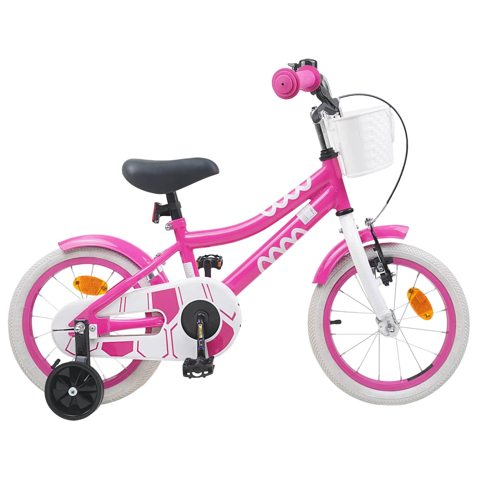 vidaXL Børnecykel 16 tommer til 4-6 år gamle Lyserød