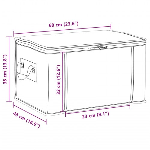 Opbevaringskasse med gennemsigtigt sidevindue - grå, foldbar 60×43×35 cm