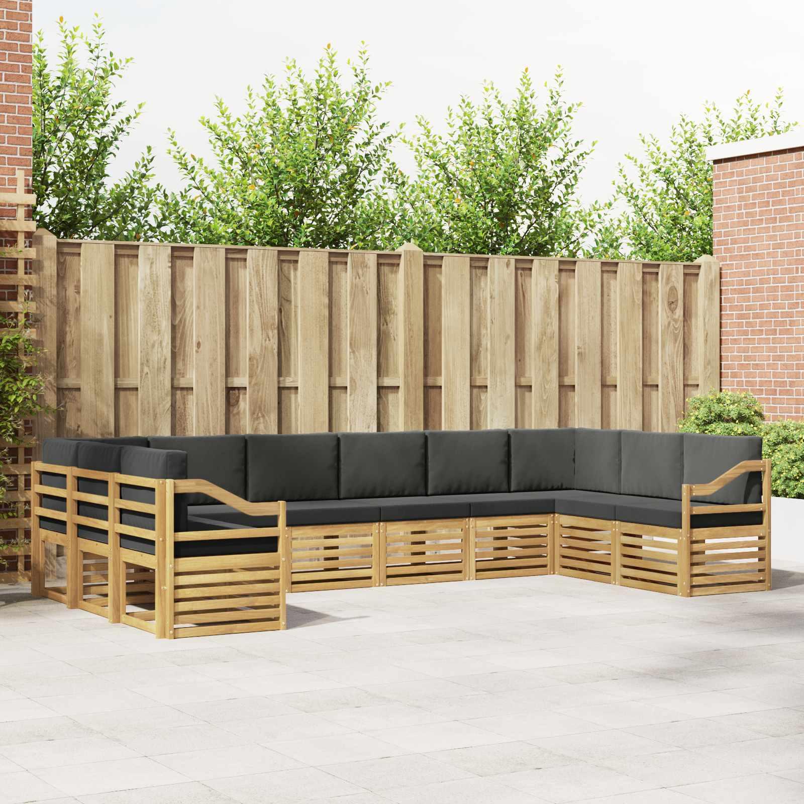 Sektionalsofa sæt - 10 pers., hvid/antracit, 363 × 185,5 × 73 cm