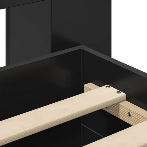 Sengestel med opbevaring - sort 75 x 190 cm