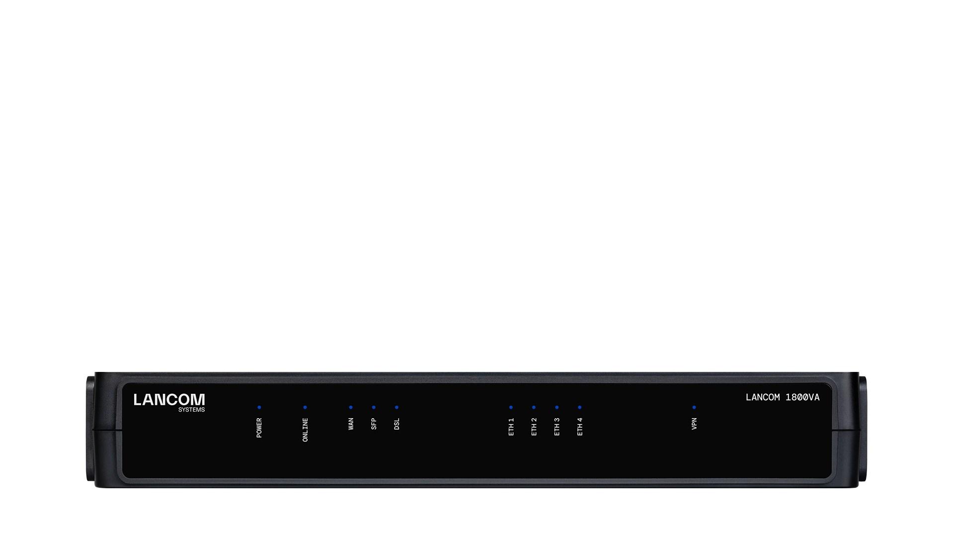 Lancom 1800VA (EU) router - sort, 5x RJ‑45, VPN billede