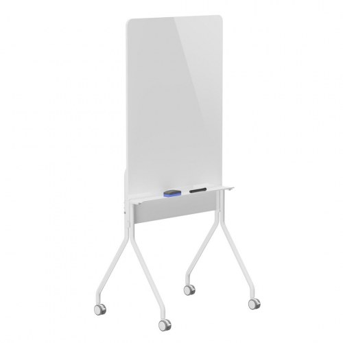 Ergo Office ER-305 mobil whiteboard - lodret, hvid, enkeltsidet med hylde, 119 × 79 cm