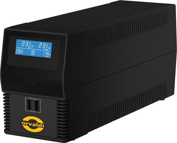 Orvaldi ID650IEC UPS - Line-interactive 0,6 kVA / 360 W med LCD og USB