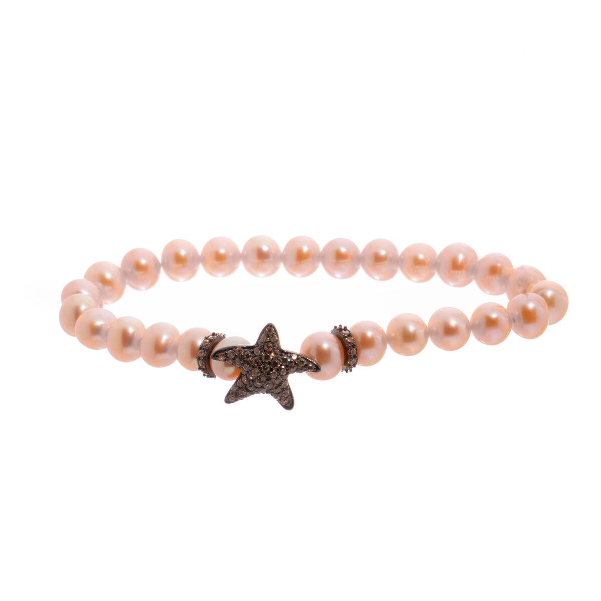 Lancaster JLA-BR-STAR-4-PE armbånd til kvinder - sterlingsølv med zirkonia, brun/orange/pink