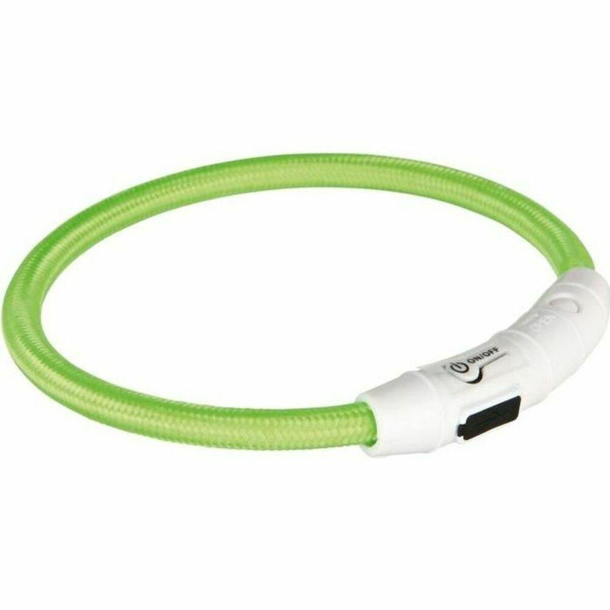 Trixie Flash USB LED hundehalsbånd - Grøn (M/L) billede