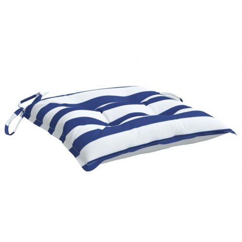 Stolehynder 2 stk. - 40 × 40 × 7 cm - stof med blå/hvide striber