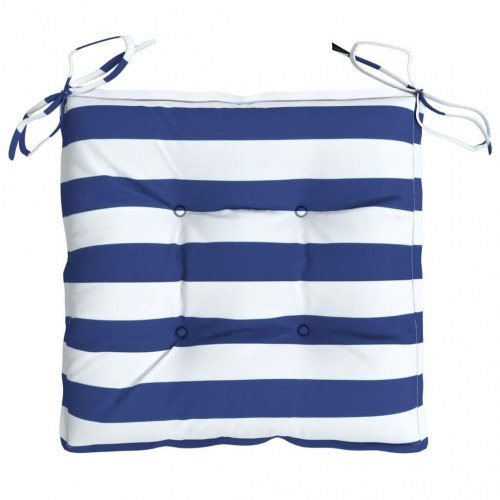 Stolehynder 2 stk. - 40 × 40 × 7 cm - stof med blå/hvide striber