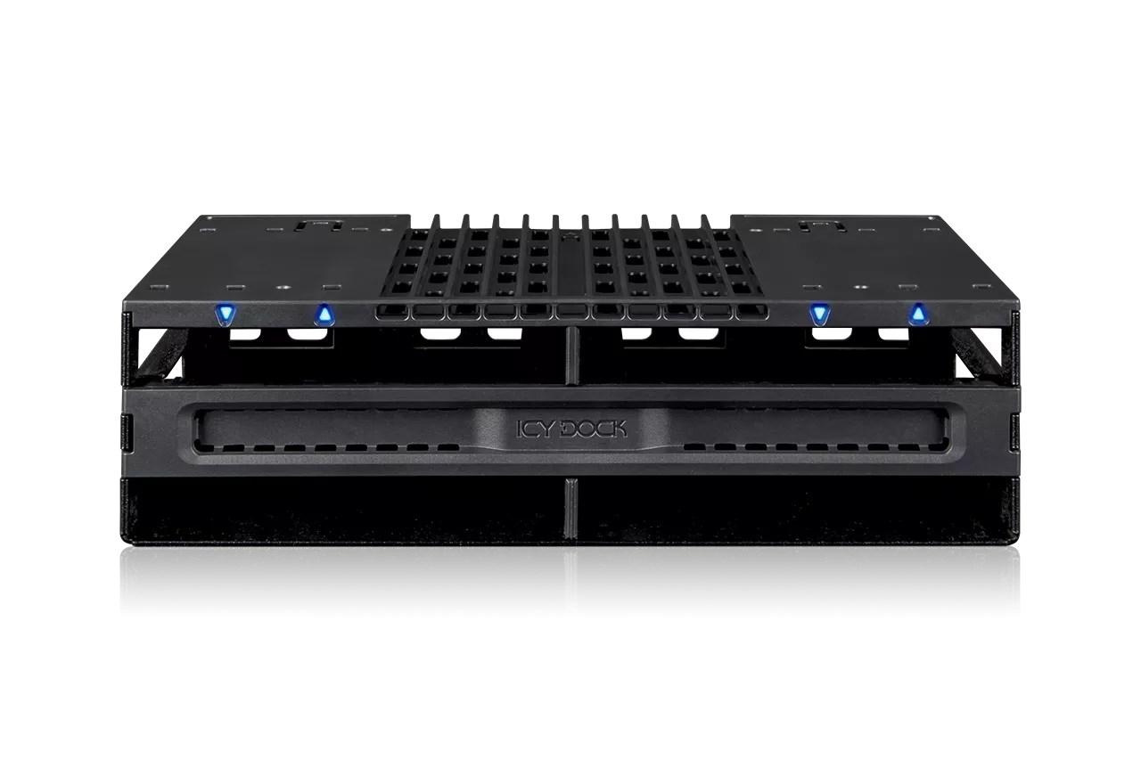 Icy Dock MB024SP-B harddiskkabinett - 2×2,5" i 3,5" bay, sort billede