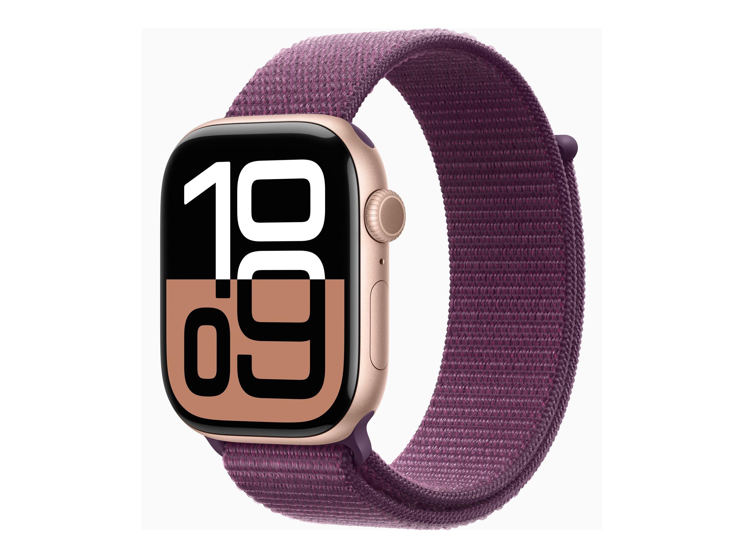 Apple Watch Series 10 GPS 42 mm - roseguld alu. med Sportsløkke (Blomme) billede