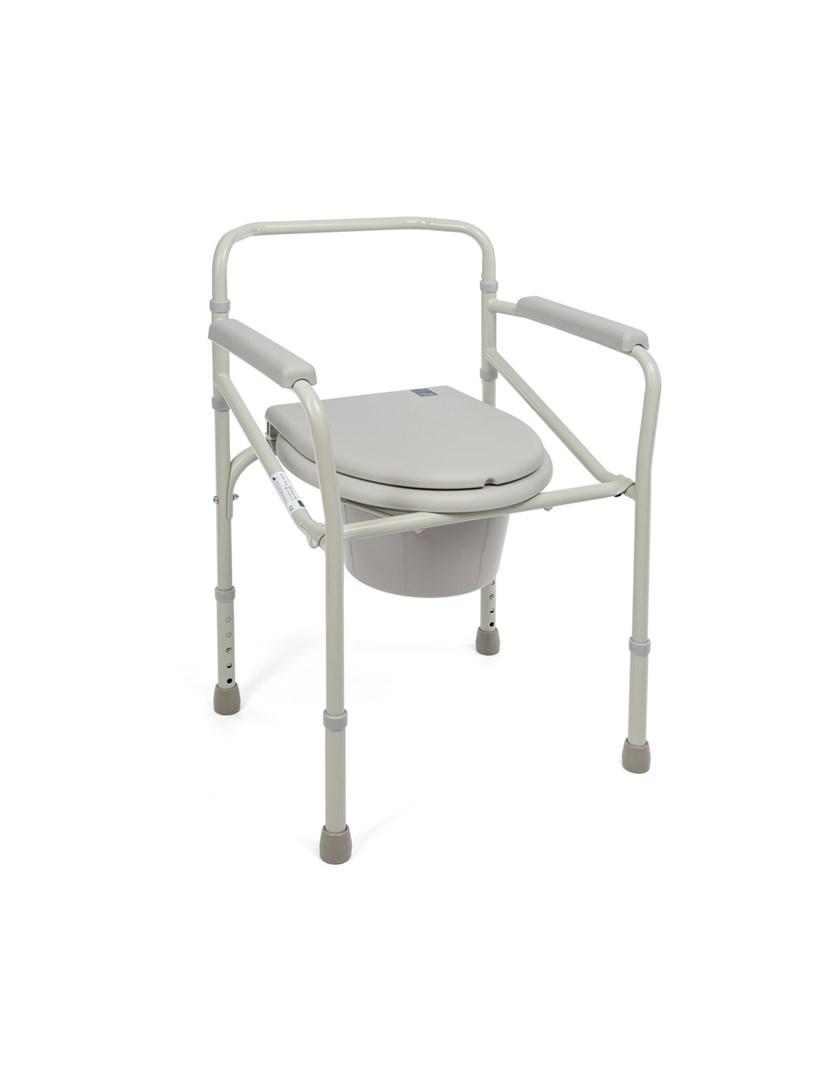Timago toiletstol/kommode 023B - højdejusterbar, grå