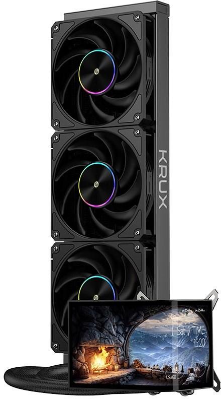 KRUX HydroArc 360 AIO vandkøler - hvid, 360 mm radiator, 3x120 mm PWM