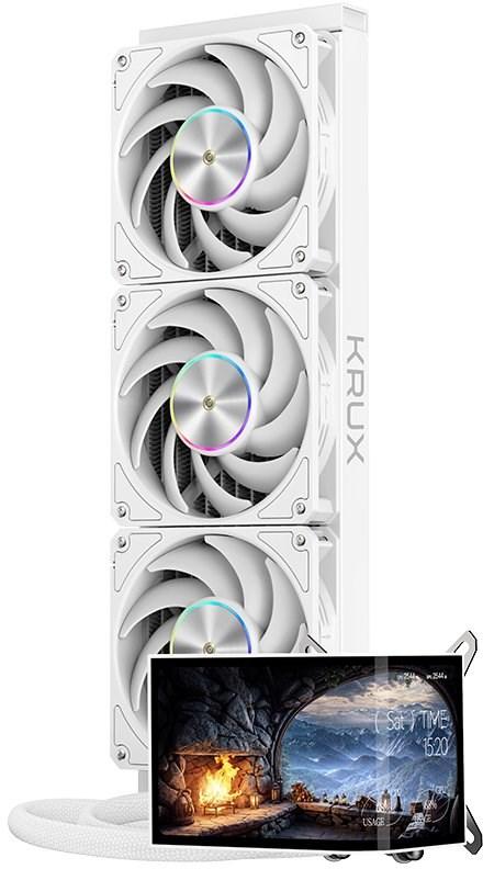 KRUX HydroArc 360 - hvid AIO vandkøler med 3×120 mm og skærm
