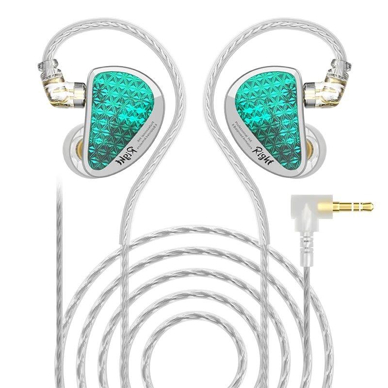 KZ AS16 Pro in-ear høretelefoner - cyan/grøn, uden mikrofon