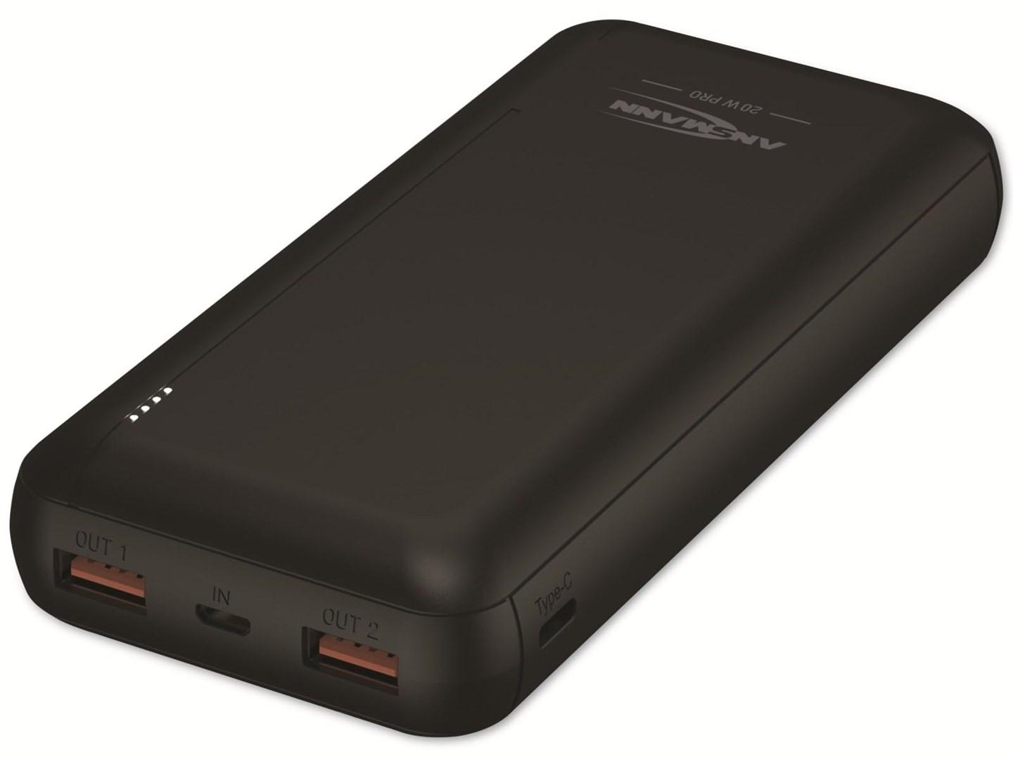 ANSMANN PB320PD powerbank 20.000 mAh - sort billede