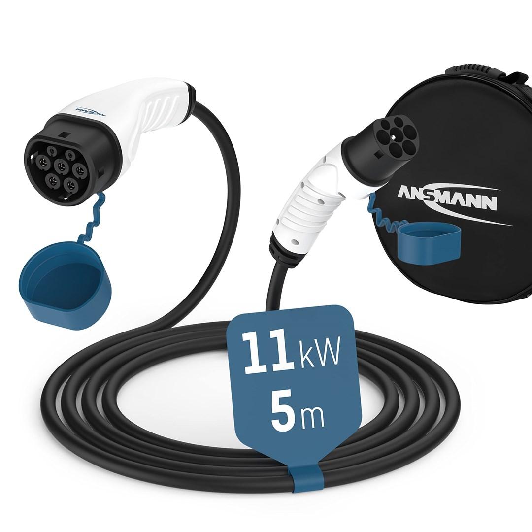 ANSMANN ladekabel til elbil Type 2 - 11 kW, 5 m