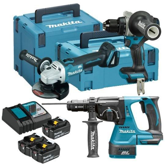 Zestaw elektronarzedzi Makita MAKITA ZESTAW COMBO 18V DLX3202TJ (DHP492, DGA506, DHR243) 3x5,0Ah 2xMP