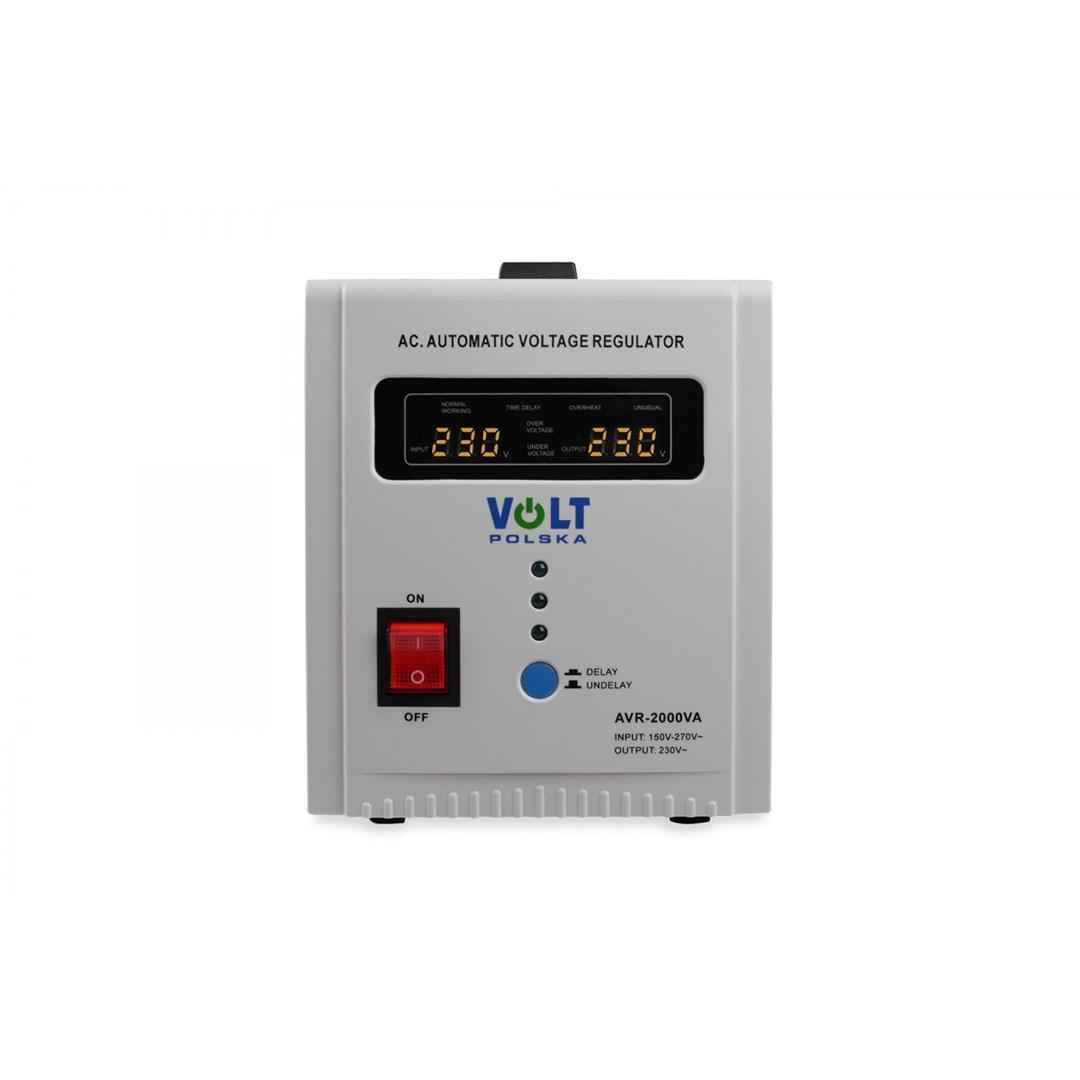 Volt Polska AVR-2000VA spændingsstabilisator - automatisk spændingsregulering 150-270 V til 230 V, 2 udtag billede